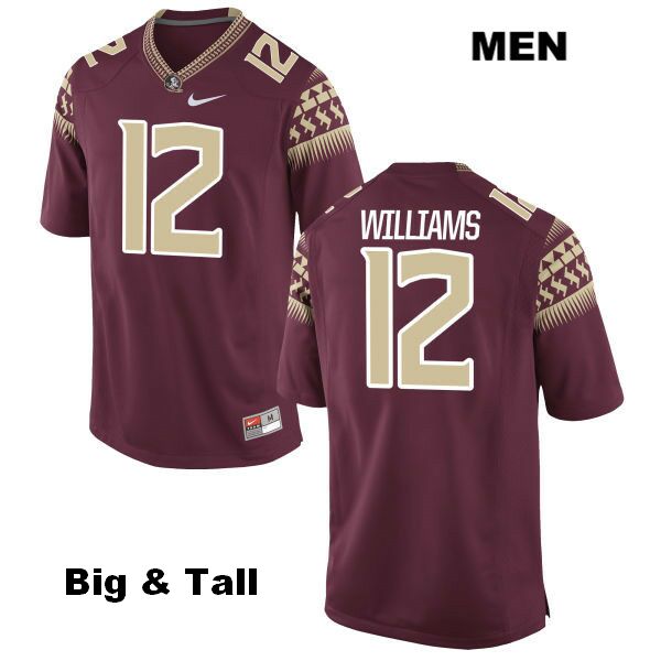 Men's NCAA Nike Florida State Seminoles #12 Arthur Williams College Big & Tall Red Stitched Authentic Football Jersey OYS3769PY